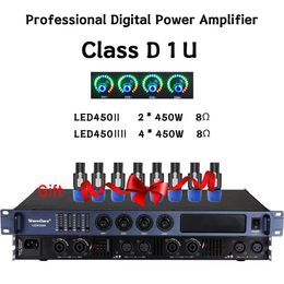 Mixer Professionele 1u Audio Versterker 2/4 Kanalen 450 W Digitale Versterker voor Thuis Karaoke Subwoofer Dj Audio Apparatuur Systeem