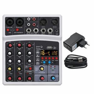 Mixer sans fil 4 canaux Audio Sound Mixer Mélangeur DJ Console USB avec 48 V Effectifs DSP Power 16 DSP