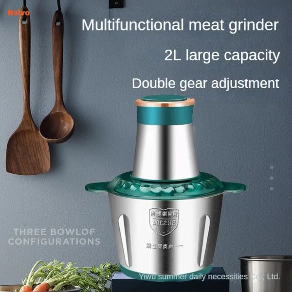 Mixers Machines de cuisine en acier inoxydable multifonctionnelles Vegetable Chopper Electric Meat Grinder Fourting Food Prowect