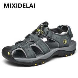 Mixidelai Echt Leer Mannen Schoenen Zomer Grote Maat Mannen Sandalen Mannen Sandalen Mode Sandalen Slippers Big Size 38-47 240119