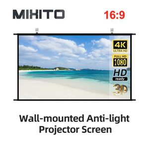 MIXITO Draagbaar Opvouwbaar High-definition Wandmontage Grijs Anti-licht Projectorscherm Voor Kantoor Buiten Thuis Filmprojectie