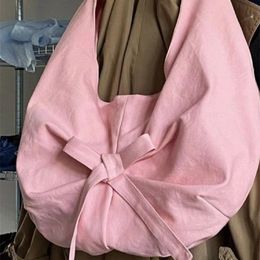 Miyagawa Instagram Style Niche rose fille arc toile femmes sac 2024 décontracté grande capacité unique épaule fourre-tout sacs 240401