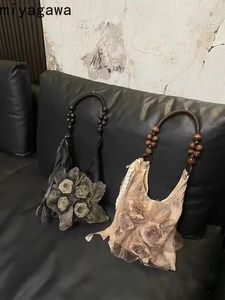 Miyagawa Lace Rose Instagram Underarm Sac 2024 Sac fourre-tout de grande capacité sac à main épaule simple pour les femmes 240430