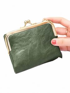 Miyin dames portemonnee kleine rfid dames compacte tweevoudige lederen vintage munt portemonnee met rits en kus slot r9w2#