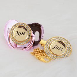 Miyocar Custom Any Name puede hacer que el chupete de oro y el chupete de chupete BPA BPA Free Dummy Bling Babyshower Gift 240423