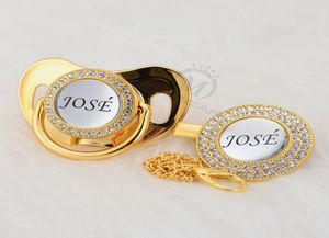 MIYOCAR aangepaste elke naam po kan gouden bling fopspeen en fopspeenclip zilveren collectie BPA dummy uniek ontwerp maken w LJ24452680