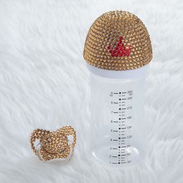 MIYOCAR – ensemble biberon et sucette en plastique scintillant de 260ml, sans BPA, plusieurs couleurs au choix, cadeau de réception-cadeau pour bébé, 231229