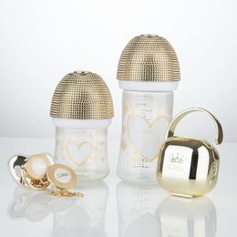 Miyocar Mooie Luxe Aangepaste Babyfopspenen en Zuigflesset met Naam voor Jongen en Meisje 0-6 Maanden Babyshower 240125