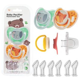 MIYOCAR UNIQUE DESIGNE Baby Pacificaires apporter un mamelon de remplacement 2 PCS comprend toutes les trayons de silicone de taille pour le garçon et la fille 240322