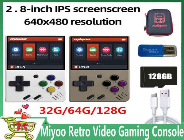 Miyoo Mini Console de jeu vidéo rétro portable 28 pouces IPS écran poche Consoles de jeu pour FC GBA PS H2204263888164