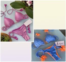 Miyouj thong bikini ensemble bleu couleurs de maillot de bain femme sexy maillot de bain sexy bandage bikinis bandage femelle beachwear 2202179339099