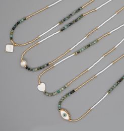 MIYUKI Glass Beads Strands Pearl Evil Eye Pendant Collier pour les femmes Gift3918362