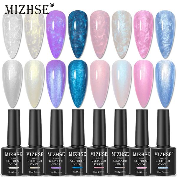 MIZHSE 86 Uds hilo Shell Gel esmalte de uñas brillo perla brillante semipermanente UV 3D barniz manicura arte capa superior para Base 240229