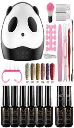 Mizhse Nail Art Tools Kit Volledige set 36W UV -lampdroger met 6pcs nagelgel Poolse topbasis jas manicure set kits Polish6177738