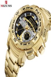 Mizums Men039s Analógico Militar Sport Digital Quartz Watches Marca impermeable de lujo Muñeco Muñeco Men Relogio Dourado Mascul9754965