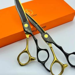 Mizutani Professional Barber Ciseaux Sissors à lame dentelé 440c Ensemble de machine de coupe de cheveux en acier de 606568 pouces 240325