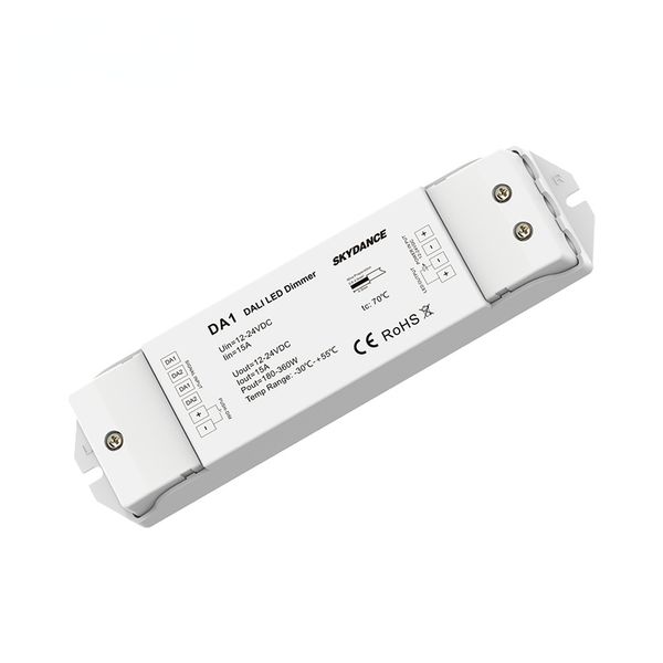 MJJC Dali LED Dimmer 12V DC 24V 1CH 15A PWM Controlador de interruptor de atenuación digital para tira de luz LED Dimer de un solo color DA1