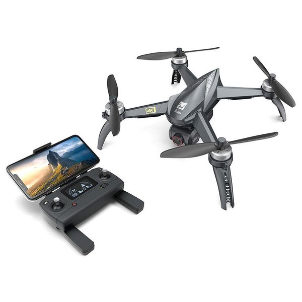 MJX Bugs 5 W B5W 4K Versión 5G WIFI FPV GPS RC Drone con cardán de un solo eje 20 minutos de tiempo de vuelo Modo Sígueme RTF - Dos baterías con bolsa