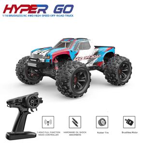 MJX Hyper Go 162081620916210 Rc coche sin escobillas de alta velocidad 4WD Control remoto camión todoterreno coches de ruedas grandes para adultos 240106