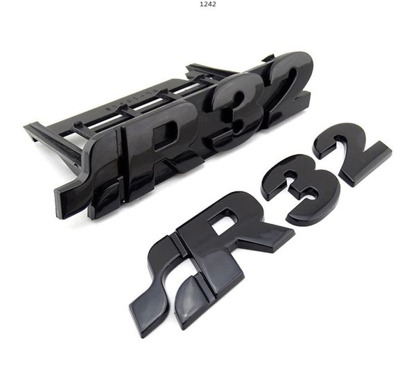 Insignia de parrilla cromada MK4 R32, inscripción con logotipo R32, OEM nuevo y genuino para pieza de GOLF, emblema de coche Metal3737731