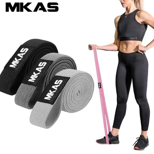 MKAS Long Resistance Loop Band Set Unisex Fitness Fitness Yoga Bands Elastic Hip Circle CHIGH Squat Band Workout Gym Equipment For Home 240425