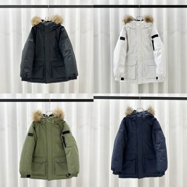 ML Baseball Col De Fourrure Cargo Hommes Femmes Doudounes NYC Brodé Couples Lâches Parkas Hiver Chaud Manteaux Noir Bleu Marine Vert Blanc Coupe-Vent Pardessus