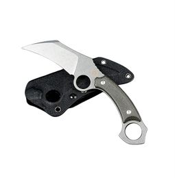 Couteau Karambit haut de gamme ML 14C28N, lame de lavage de pierre, manche Micarta, couteaux à griffes tactiques à lame fixe pour Camping en plein air