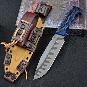 ML M8 Cuchillo recto de supervivencia fuerte Z-wear Stone Wash Drop Point Blade Full Tang G10 Mango Cuchillos tácticos de hoja fija para exteriores con Kydex