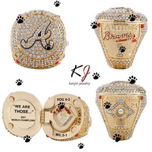 Bague de champion des Warriors d'Atlanta de la MLB pour hommes, bijoux pliables du championnat du monde de Baseball