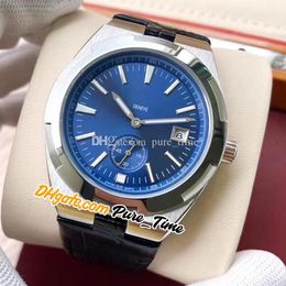 MLF 42 mm Overseas 4500 V/110 A montre automatique pour homme 4500 V cadran bleu marqueurs bâton boîtier en acier bracelet en cuir bleu montres de sport pour hommes Pure_Time E132 (3)
