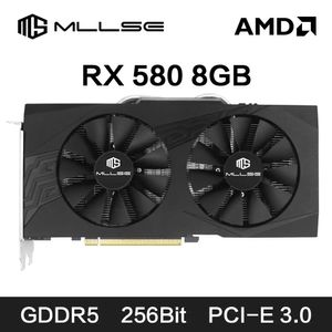 MLLSE RX 580 8GB 2048SP tarjeta gráfica De vídeo GDDR5 256Bit PCIE 30x16 8Pin Radeon GPU Rx Gaming Placa De y240113