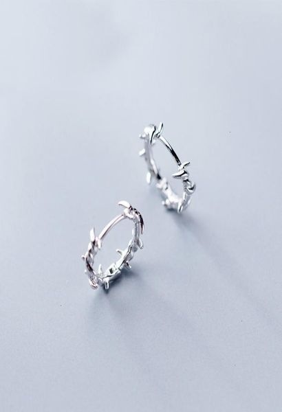 MloveAcc-pendientes de aro de Plata de Ley 925 pura, aretes de alambre de púas S925, regalo para mujeres, niñas y adolescentes, joyería B11598110