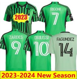 MLS 2023 2024 Austins FC Soccer Jerseys Fans Joueur DRIUSSI RING FAGUNDEZ Accueil Chemise de football RIGONI PEREIRA GALLAGHER CASCANTE REDES FINLAY 22 23 24 hommes enfants