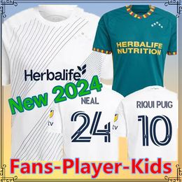 MLs 2024 2025 LA GaLAxy Jersey de football Kit pour enfants Homme Major League Los Angeles 24-25 Maillot de football Primaire Accueil Blanc Angeleno Away Vert BRUGMAN RIQUI PUIG JOVELJIC NEAL