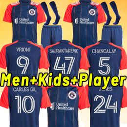 MLS 2024 2025 Maillots de football New Revolution 24 25 à domicile # 7 Bou # 9 Buksa # 10 GIL # 23 BELL # 11 Boateng # 17 Lletget # 24 JONES Liberty Kit maillots de football enfants