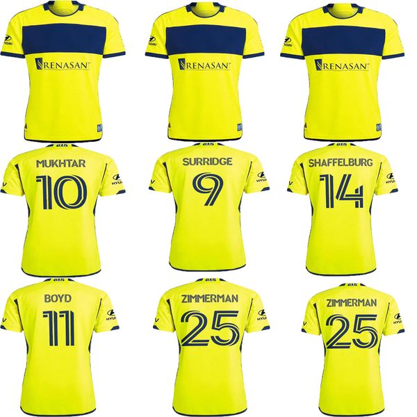 Fans de la MLS 24/25 Maillots de football Nashville SC MOORE MUKHTAR BUNBURY LEAL ZIMMERMAN ZUBAK ANUNGA FREEMAN SAPONG FAFA AMICHE maillots de football