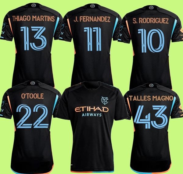 MLS New York City FC 2024 Maillot de football Hommes Major League 23/24 Maillot de football Primaire Domicile NYCFC Bleu Ciel Extérieur Noir TALLES MAGNO FERNANDEZ RODRIGUEZ KEATON