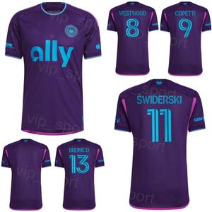 FC Charlotte Jerseys Football 9 Enzo Copetti 7 Kamil Jozwiak 25 Harrison Afful 24 Jaylin Lindsey 18 Kerwin Vargas 77 Nuno Santos 6 Bill Tuiloma Kits de maillots de football 23/24