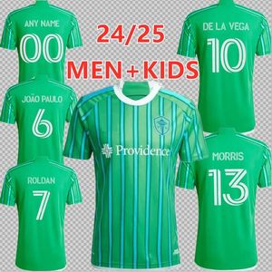 2024 25 Seattle Sounders FC Kids Kit voetbalshirts Roldan Ruiidiaz Morris de la Vega Home Child Suit voetbalshirt Korte mouw uniformen 665