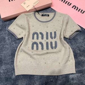 MM Family S – pull à manches courtes pour femmes, avec lettres brodées, à la mode, tricoté, polyvalent, nouvelle collection