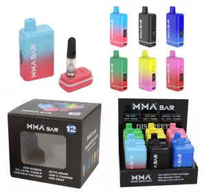 Batterie de boîte de vape de cigarette électronique MMA BAR E rechargeable avec écran tension variable préchauffage fil VV 510 pour cartouches d'huile épaisse 0,5/0,8/1,0 ml