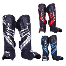 MMA Boxing Shin Guard Instep Leg Protector Pads PU Cuir Épaissir Kick Foot Muay Thai Sanda Training Ankle Support Leg Warmers 240124