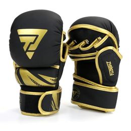 Gants de boxe de combat MMA demi-doigt épaissi Sanda combat gratuit gants d'entraînement d'arts martiaux mixtes équipement d'entraînement de boxe 240125