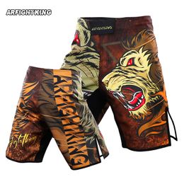 MMA Fire Lion Short pour Homme Combat Compétition Entraînement Jujutsu Gym Short de Course MMA Muay Thai Short de Combat à Séchage Rapide Été