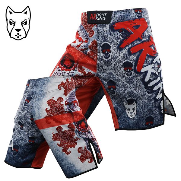 MMA Flower Rose Skull Shorts Boxeo Tailandés Lucha Integral Deportes Lucha Sanda Boxeo Entrenamiento Artes Marciales Fitness Personalizado