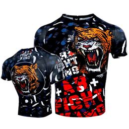 MMA – collants de sport Jujitsu à séchage rapide, T-shirt de loisirs Fiess, ensemble de combat Muay Thai, combat de tigre à manches courtes