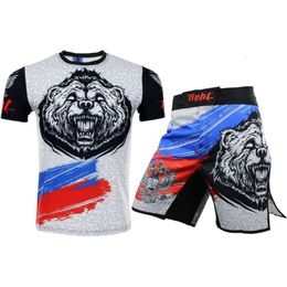 MMA – tenue à séchage rapide, T-shirt de sport de combat, exercice musculaire, course à pied, entraînement complet de combat, Muay Thai Powd