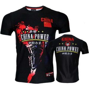 MMA force séchage rapide T-shirt à manches courtes course complète entraînement de combat élasticité Fiess Muay Thai Sanda