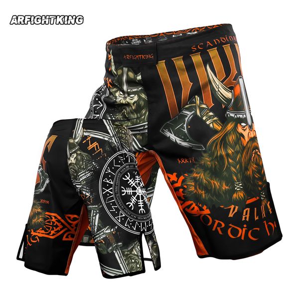 MMA Viking Warrior Pantalones Cortos para Hombres Lucha Competición Entrenamiento Jujutsu Gimnasio Pantalones Cortos para Correr MMA Muay Thai Pantalones Cortos de Lucha de Secado rápido Verano