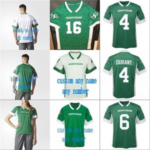 MMit88 2018 Nuevo estilo Saskatchewan Roughriders 4 Durant Bagg 6 Rob Bagg Hombres Mujeres Jóvenes 100% cosido Camisetas de fútbol personalizadas